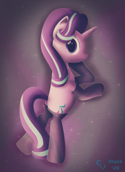 Size: 3022x4154 | Tagged: safe, artist:cosmikvek, starlight glimmer, pony, unicorn, g4, clothes, female, galactic socks, looking at you, mare, socks, solo, thigh highs