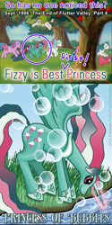 Size: 641x1281 | Tagged: safe, artist:katriona-seallach, edit, edited screencap, screencap, baby cuddles, buttons (g1), cupcake (g1), fizzy, gusty, hugster, spike (g1), surprise, alicorn, bushwoolie, earth pony, furbob, pegasus, pony, twinkle eyed pony, unicorn, g1, my little pony 'n friends, the end of flutter valley, 1986, alicornified, animation error, apple, apple tree, baby, baby pony, blue furbob, bow, circled, female, flying, food, furbobia, mare, pink furbob, princess fizzy, race swap, running, spot the alicorn, surprised, tail, tail bow, tree, xk-class end-of-the-world scenario