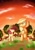 Size: 724x1023 | Tagged: safe, artist:araiiara123, apple bloom, applejack, earth pony, pony, g4, accessory swap, apple, applejack's hat, cowboy hat, fence, food, hat, tree