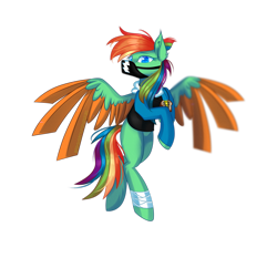 Size: 3000x2800 | Tagged: safe, artist:redheartponiesfan, oc, oc only, oc:lighting chaser, pegasus, pony, female, high res, mare, mask, simple background, solo, transparent background
