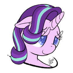 Size: 1000x1000 | Tagged: safe, artist:squeaky-belle, starlight glimmer, pony, unicorn, g4, bust, female, portrait, smiling, solo