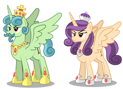 Size: 5183x3751 | Tagged: safe, artist:aleximusprime, oc, oc only, oc:king kriegspiel, oc:queen kriegspiel, alicorn, pony, flurry heart's story, alicorn oc, anklet, antagonist, beard, chess, cozy glow's father, cozy glow's mother, cozy glow's parents, crown, evil, facial hair, father, female, horn, husband and wife, jewelry, king, male, mother, mother and father, moustache, necklace, oc villain, queen, regalia, simple background, transparent background