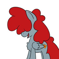 Size: 1000x1000 | Tagged: safe, artist:scraggleman, oc, oc only, oc:card shuffle, pegasus, pony, chest fluff, hair over eyes, simple background, solo
