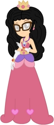 Size: 493x1142 | Tagged: safe, artist:ketrin29, artist:user15432, oc, oc:aaliyah, human, equestria girls, g4, aaliyah, amulet, bare shoulders, barely eqg related, base used, bracelet, clothes, crossover, crown, dress, ear piercing, earring, equestria girls style, equestria girls-ified, glasses, gloves, heart, jewelry, looking at you, necklace, piercing, pink dress, princess, regalia, sleeveless, solo, strapless