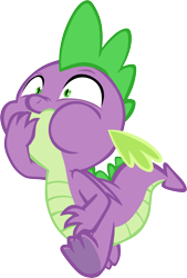Size: 4001x5925 | Tagged: safe, artist:memnoch, spike, dragon, g4, hand on mouth, imminent vomiting, male, puffy cheeks, running, simple background, solo, transparent background, vector, winged spike, wings