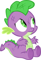 Size: 4148x6001 | Tagged: safe, artist:memnoch, spike, dragon, father knows beast, g4, male, simple background, sitting, solo, transparent background, vector, winged spike, wings