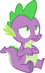 Size: 3646x5885 | Tagged: safe, artist:memnoch, spike, dragon, g4, molt down, male, simple background, sitting, solo, transparent background, vector, worried