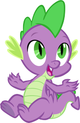 Size: 3869x5933 | Tagged: safe, artist:memnoch, spike, dragon, g4, male, simple background, sitting, solo, transparent background, vector, winged spike, wings