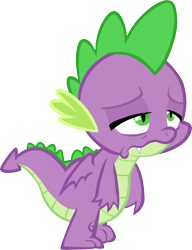 Size: 4617x6001 | Tagged: safe, artist:memnoch, spike, dragon, a trivial pursuit, g4, male, simple background, solo, tired, tired eyes, transparent background, vector, wavy mouth, winged spike, wings