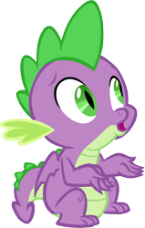 Size: 3783x5951 | Tagged: safe, artist:memnoch, spike, dragon, g4, the point of no return, :o, male, open mouth, simple background, sitting, solo, transparent background, vector, winged spike, wings