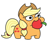 Size: 793x670 | Tagged: safe, artist:jargon scott, applejack, earth pony, pony, g4, apple, cute, female, food, jackabetes, nom, solo, squatpony, that pony sure does love apples