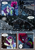 Size: 2480x3508 | Tagged: safe, artist:dsana, fizzlepop berrytwist, tempest shadow, oc, oc:lullaby dusk, oc:thistledown, earth pony, pegasus, pony, unicorn, comic:a storm's lullaby, g4, bag, cabin, comic, dialogue, greenhouse, high res, onomatopoeia, saddle bag, snow