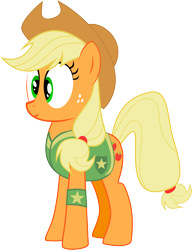 Size: 6170x8051 | Tagged: safe, artist:dashin-stallion, applejack, earth pony, pony, g4, .svg available, absurd resolution, female, simple background, solo, transparent background, vector, winter wrap up vest