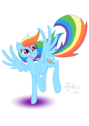 Size: 7016x9921 | Tagged: safe, artist:zeloshoney, rainbow dash, pegasus, pony, g4, female, happy, mare, simple background, smiling, solo, spread wings, transparent background, wings