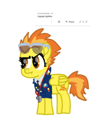 Size: 1080x1242 | Tagged: safe, artist:chespinfan, spitfire, pegasus, pony, g4, clothes, female, frown, glasses, mare, necktie, requested art, simple background, solo, spitfire's tie, uniform, whistle, white background, wonderbolts dress uniform