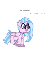 Size: 1080x1324 | Tagged: safe, artist:chespinfan, silverstream, hippogriff, g4, cute, diastreamies, female, prone, requested art, simple background, smiling, solo, white background