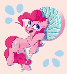 Size: 2000x2184 | Tagged: safe, artist:taneysha, pinkie pie, earth pony, pony, g4, blushing, candy, colored pupils, cute, diapinkes, ear fluff, female, food, high res, leg fluff, lollipop, mare, open mouth, solo