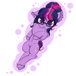 Size: 2500x2500 | Tagged: safe, artist:rurihal, sci-twi, twilight sparkle, unicorn, equestria girls, g4, chest fluff, ear fluff, equestria girls ponified, female, glasses, hair bun, high res, looking at you, simple background, solo, unicorn sci-twi, unshorn fetlocks, white background