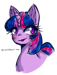 Size: 1280x1697 | Tagged: safe, artist:mylittleyuri, twilight sparkle, pony, g4, :3, blushing, cute, ear fluff, female, mare, no pupils, open mouth, simple background, solo, twiabetes, white background
