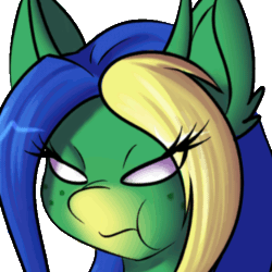 Size: 500x500 | Tagged: safe, artist:silverfox057, oc, oc only, oc:princess singularity, pony, :t, animated, bust, ear fluff, eye clipping through hair, eyelashes, female, freckles, gif, puffy cheeks, scrunchy face, simple background, solo, transparent background, vibrating, white eyes