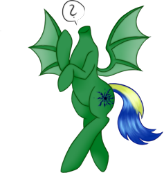 Size: 507x534 | Tagged: safe, artist:lovedream, oc, oc only, oc:princess singularity, bat pony, pony, bat pony oc, bat wings, female, headless, mare, question mark, simple background, solo, spread wings, transparent background, wings
