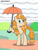 Size: 1044x1381 | Tagged: safe, artist:gradiusfanatic, pear butter, earth pony, pony, g4, female, rain, solo, umbrella