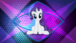 Size: 3840x2160 | Tagged: safe, artist:dashiesparkle edit, artist:laszlvfx, edit, rarity, pony, unicorn, g4, female, high res, looking at you, mare, sitting, solo, wallpaper, wallpaper edit