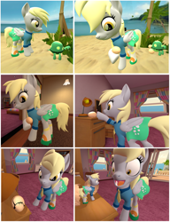 Size: 2533x3299 | Tagged: safe, artist:northern haste, derpy hooves, pony, g4, 3d, comic, egg, high res, micro, micro ponies, old master q, source filmmaker, tiny, tiny ponies