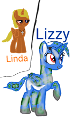 Size: 682x1171 | Tagged: safe, artist:calebtyink, oc, oc:linda, oc:lizzy, alicorn, planet pony, pony