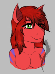 Size: 323x434 | Tagged: safe, artist:luxuriachronos, oc, oc only, oc:libby, anthro, breasts, bust, eye clipping through hair, featureless breasts, female, smiling, solo