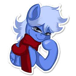 Size: 512x512 | Tagged: safe, artist:rainy105, oc, oc only, oc:daily air, pegasus, pony, clothes, cool story bro, looking at you, male, scarf, simple background, solo, sticker, telegram sticker, transparent background