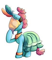 Size: 2978x3439 | Tagged: safe, artist:coco-drillo, meadowbrook, earth pony, pony, g4, clothes, covering face, ear fluff, female, healer's mask, high res, mare, mask, simple background, solo, transparent background