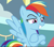 Size: 823x721 | Tagged: safe, screencap, rainbow dash, pegasus, pony, g4, triple pony dare ya, amused, condescending, cropped, crossed arms, crossed hooves, faic, female, flying, grin, lidded eyes, looking down, mare, mocking, multicolored mane, multicolored tail, narrowed eyes, raised eyebrows, smiling, smirk, smug, smugdash, snark, solo, spread wings, wings