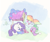 Size: 500x417 | Tagged: safe, artist:kkmrarar, rainbow dash, rarity, spike, tank, dragon, pegasus, pony, unicorn, g4, just for sidekicks, my little pony: friendship is magic, chibi, cute, female, male, mare, open mouth, prehensile tail, scene interpretation, tail hold, well