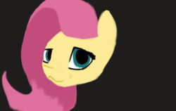Size: 560x353 | Tagged: safe, artist:thelittlesnake, fluttershy, pony, g4, animated, female, gif, licking, solo, tongue out