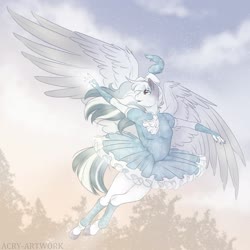 Size: 1920x1920 | Tagged: safe, artist:acry-artwork, oc, oc only, pegasus, anthro, ballerina, ballet, clothes, solo, spread arms, spread wings, tutu, wings