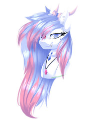 Size: 2000x2800 | Tagged: safe, artist:redheartponiesfan, oc, oc only, oc:spirit fire, pony, bust, female, heterochromia, high res, horns, portrait, simple background, solo, transparent background