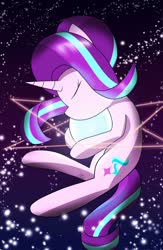 Size: 1024x1570 | Tagged: safe, artist:nicxchy, starlight glimmer, pony, unicorn, g4, eyes closed, female, floating, orb, solo
