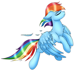 Size: 1034x948 | Tagged: safe, artist:monsoonvisionz, rainbow dash, pegasus, pony, g4, eyes closed, female, flying, mare, simple background, solo, spread wings, transparent background, wings