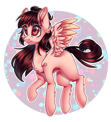 Size: 1440x1592 | Tagged: safe, artist:paintpalet35, oc, oc only, oc:clefficia, pegasus, pony, abstract background, chest fluff, female, solo