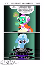 Size: 3006x4441 | Tagged: safe, artist:stormythetrooper, trixie, oc, oc:trivial pursuit, pony, unicorn, g4, trivia, who wants to be a millionaire