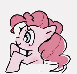 Size: 1440x1384 | Tagged: safe, artist:ninjinpon3, pinkie pie, earth pony, pony, g4, bust, cute, diapinkes, female, mare, no more ponies at source, profile, simple background, solo, white background