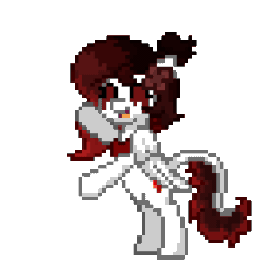Size: 280x280 | Tagged: safe, artist:thebadbadger, oc, oc only, oc:ruby, pony, pony town, animated, pixel art, simple background, solo, transparent background