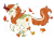 Size: 1024x768 | Tagged: safe, artist:azure-art-wave, autumn blaze, kirin, g4, eyes closed, female, grin, leaves, running, simple background, smiling, solo, transparent background