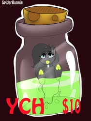 Size: 1542x2048 | Tagged: safe, artist:spider_bunnie, oc, oc only, oc:booga boo, ghost, ghost pony, pony, commission, cute, potion, sale, solo, your character here