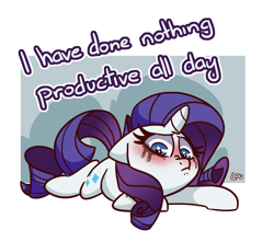 Size: 1500x1327 | Tagged: safe, artist:lou, rarity, pony, unicorn, g4, crying, cute, drama queen, female, i have done nothing productive all day, lying down, makeup, marshmelodrama, mascara, mascarity, meme, raribetes, rarity being rarity, running makeup, simple background, solo