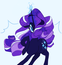 Size: 1187x1255 | Tagged: safe, artist:mewnikitty, nightmare rarity, pony, g4, female, glowing horn, horn, solo