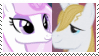 Size: 99x56 | Tagged: safe, artist:kittyjewelpet78, fleur-de-lis, prince blueblood, g4, fleur-de-blueblood, gif, non-animated gif, shipping, shipping domino, stamp