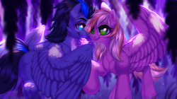 Size: 1041x581 | Tagged: safe, artist:dolorosacake, oc, pegasus, pony, flower, love, romantic, smiling, wings, ych result