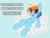 Size: 1007x768 | Tagged: safe, artist:pegamutt, rainbow dash, pegasus, pony, g4, cloud, coronavirus, covid-19, female, insult, on back, public service announcement, social distancing, solo, text